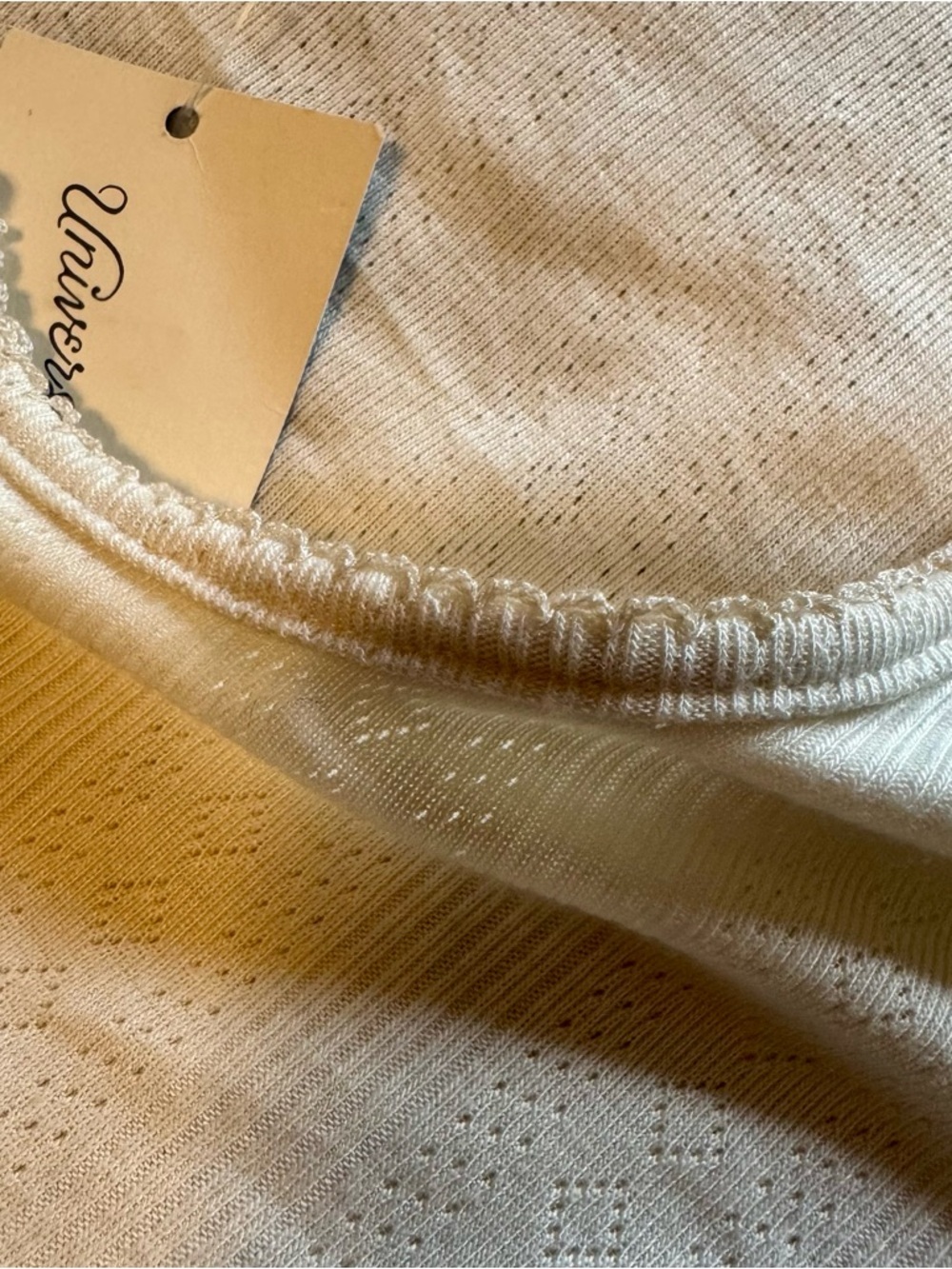 NWT Universal Thread Cream Ribbed Button-Front Women's Top Size M - Picture 6 of 7